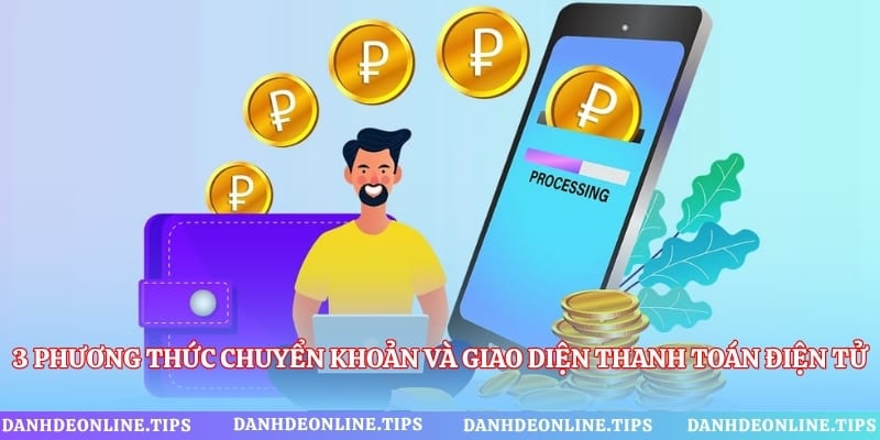3 phương thức chuyển khoản và giao diện thanh toán điện tử